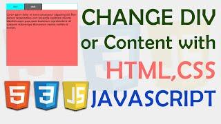 change div on button click with HTML CSS and JAVASCRIPT