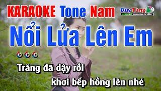 Karaoke || Nổi Lửa Lên Em - Tone Nam || Nhạc Sống Duy Tùng