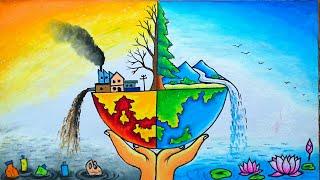 environment day drawing||stop pollution painting
