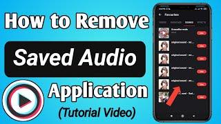 How to Remove Saved Audio in Mx Takatak App || Mxtakatak par Saved Audio kaise remove kare