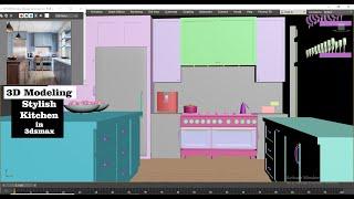 3D Modeling in 3dsmax I How to Model Stylish Kitchen (Part 7)