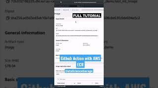 Github Action with AWS ECR for you ML project -  full tutorial