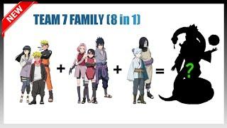 Team 7 Naruto + Hinata + Boruto + Sasuke + Sakura + Sarada + Orochimaru + Mitsuki | Gambar Gabungan