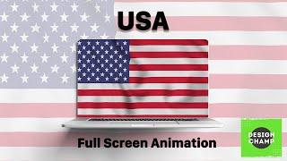 USA Flag Full Screen Animation | USA Flag Waving Animation - 4K Green Screen Flag Animation #USAFlag