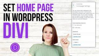 How to Set HomePage in WordPress with Divi Theme