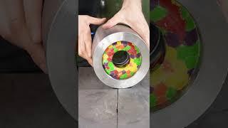 Skittles Donut Creation with Hydraulic Press!  #hydraulicpress #skittles #satisfying