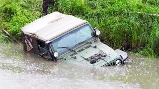 Утопили Jeep Wrangler и не только. OffRoadFest 2018 (Оффроуд фест) Тверь. Бездорожье, брод, лужа.