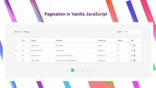 Dynamic pagination using vanilla JavaScript like backend paginations. File link in description
