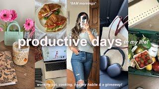 PRODUCTIVE days in my life! early mornings, working out, grocery shopping, & giveaway!