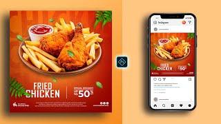 Fried Chicken Social Media Banner Post Design in Photoshop Tutorial