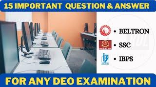 Data entry operator Questions and Answer || 15 Useful Q&A for any DEO Examination BELTRON DEO