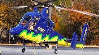 K-MAX Intermeshing Rotors Helicopter:Startup,Takeoff, and up-close landing