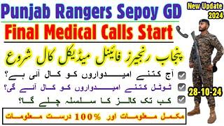 Punjab Rangers Medical Calls Start | Punjab Rangers Final Medical Calls And Sms Update 2024