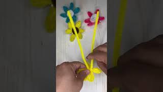 Easy way to make flower hair clips using pipe cleaner #easycrafts #shorts #pinaycrafter