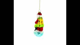 Charming Polar Bear Ice Fishing - Blown Glass Christmas Ornament (CC-0108)