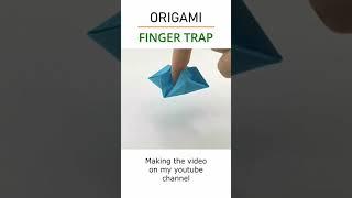 #shorts #origamitoy How to make NO SCISSORS origami FINGER TRAP -fidget toy - link in description :)