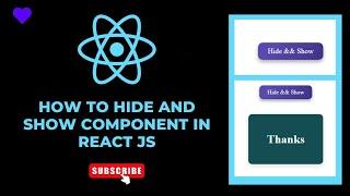 How to Hide and Show  Component in React with button click || React js css