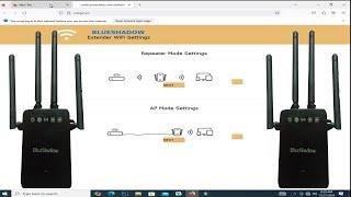 BlueShadow wifi Repeater configuration | Wifi Extender Configure | Repeater Configuration