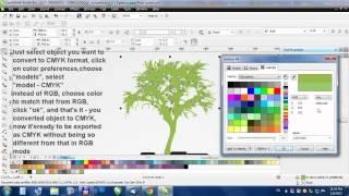 How to convert object from RGB to CMYK in Corel Draw