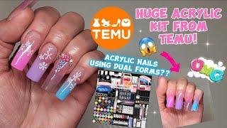 LETS TRY A HUGE ACRYLIC KIT FROM TEMU! CAN WE USE DUAL FORMS?? 