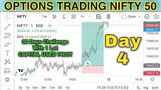 Nifty 50 Options trading 30 days challenge with 1 lot @techytornado   Day 4 Trading pshycology