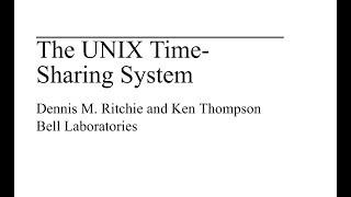 Read a paper: The UNIX Time-Sharing System