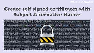 Create self signed certificates with Subject Alternative Names