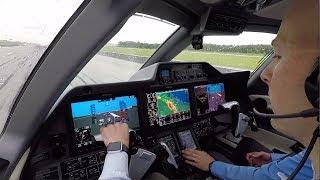 Phenom 300 Takeoff - Cockpit View Storms Around - Savannah GA