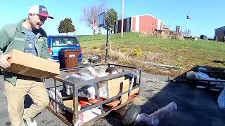 Unboxing (uncrating) Nortrac Towable Backhoe without wrecking the crate!  Start assembly...