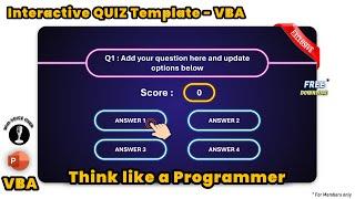 157.PowerPoint VBA Macros | Dynamic and Interactive Quiz Template with Automatic Scoring