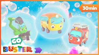 Buster’s Big Bubble Trouble! 🫧 Will He Float Away? | Go Buster - Bus Cartoons & Kids Stories