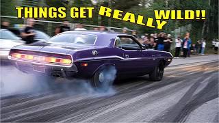 MUSCLE CARS Smoking Car Meet EXITS!! *BIG POWER BURNOUTS*