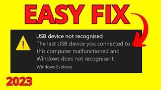 'USB Device not recognized' Error in Windows 11/10 How to fix a Unrecognized USB Flash Drive Easily!