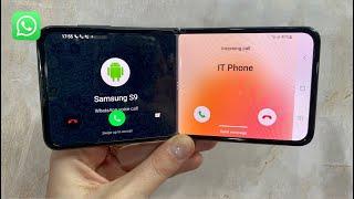 Split Screen Incoming Call WhatsApp Vs Viber Samsung Galaxy Z Flip3