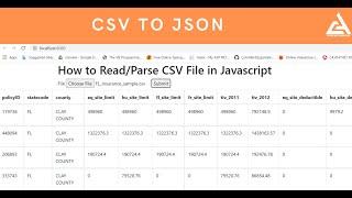 Convert CSV to  JSON