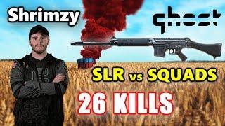 Ghost Shrimzy - 26 KILLS - SLR vs SQUADS - PUBG