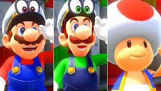 Super Mario Odyssey - Mario vs Luigi vs Toad (Splitscreen Race) - Full Game Walkthrough