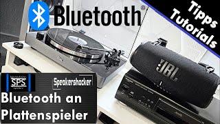 Plattenspieler an Bluetooth Lautsprecher anschließen wie geht das? Plattenspieler und Bluetooth Box.