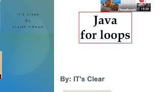 How to code a Java for Loop