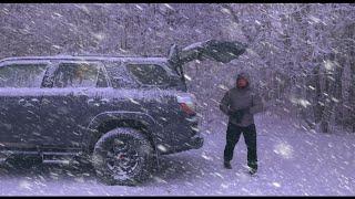 Snowed In - Truck Camping in a Powerful Winter Snow Storm