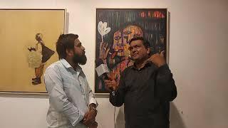 AIfACS Gallery Paintings& Sculpture.Artist Ishu in talk with Sanjay Agrawal.18-24th Aug 23