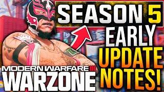 WARZONE: All EARLY SEASON 5 UPDATE PATCH NOTES! Server Updates, Major Bug Fixes, & More!