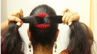 4 आसान तरीके से बनाये सुन्दर जुड़ा | New bun hairstyle for party | #buntrick #bun #जुड़ा