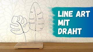 DIY Line Art Draht-Dekoration [aus Holz und Alu Draht]