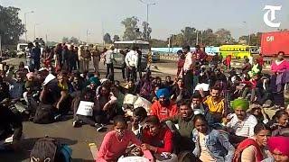 Jalandhar: SC candidates block PAP Chowk, allege Punjab Police have changed eligibility conditions