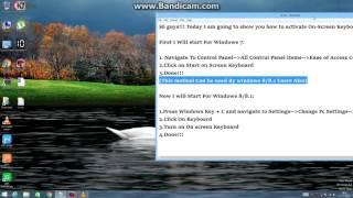 How to activate On-Screen Keyboard Windows 8/8.1