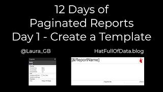12 Days of Paginated Reports - Day 1 - Create a Template