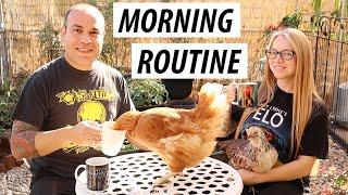 Morning Routine - Pet Chicken Chores and Garden - Fall 2020