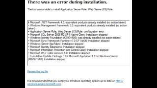 SharePoint: How to fix Application server role, Web server (IIS) Role Configuration Error