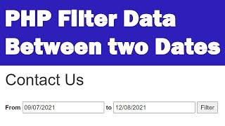 PHP Date Range Filter | PHP Filter Data Between two Dates